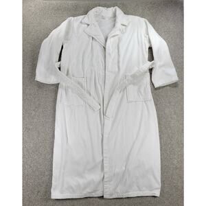 Lillian Vernon Terrycloth Robe Womens Large White 100% Cotton Collared Belted